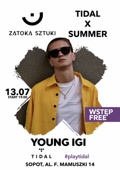 Koncert Young Igi na plaży w Sopocie LIFESTYLE, Muzyka - Przed nami kolejne bezpłatne koncerty w ramach wakacyjnego cyklu TIDAL X SUMMER. Już w ten piątek o godzinie 19:00 na plaży w Sopocie wystąpi wschodząca gwiazda polskiego rapu – Young Igi, który liczbami wyświetleń swoich utworów bije rekordy popularności w serwisach muzycznych.